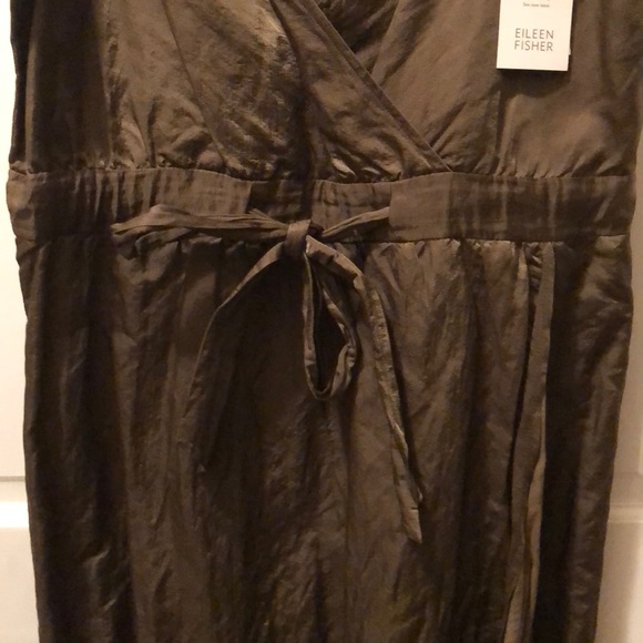 Eileen Fisher • Olive Wrap Dress - Picture 6 of 11